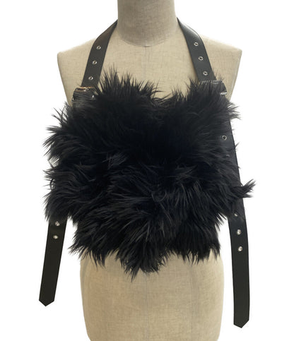 美品 noir kei ninomiya フェイクレザーハーネス ファー 25AW レディース SIZE M ノワールケイニノミヤ