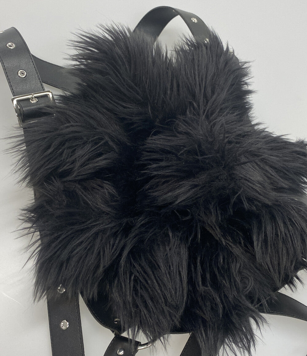 美品 noir kei ninomiya フェイクレザーハーネス ファー 25AW レディース SIZE M ノワールケイニノミヤ