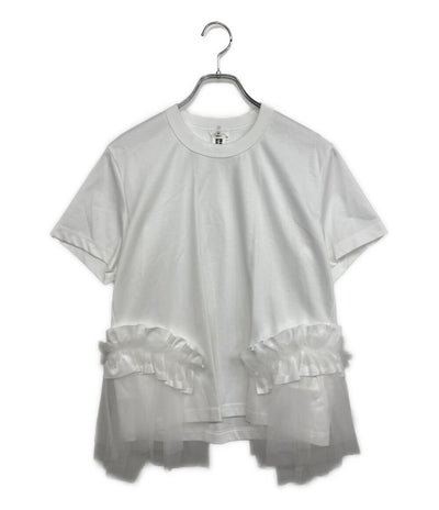 美品 noir kei ninomiya 半袖Ｔシャツ チュールフリルデザインカットソー 25SS 3O-T027 レディース SIZE S ノワールケイニノミヤ