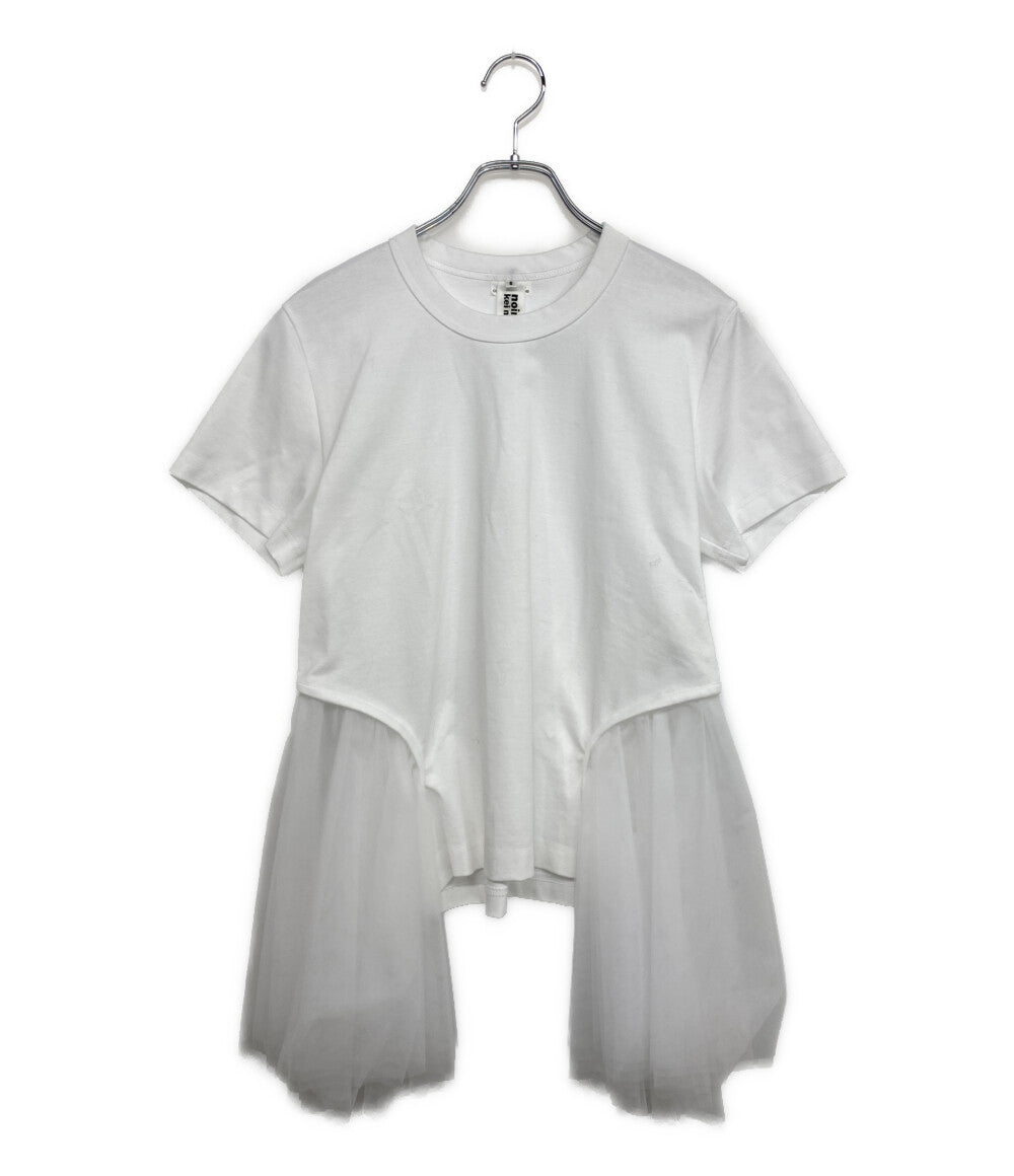 美品 noir kei ninomiya 半袖Ｔシャツ チュールレイヤードカットソー 25AW 3P-T008 レディース SIZE S ノワールケイニノミヤ