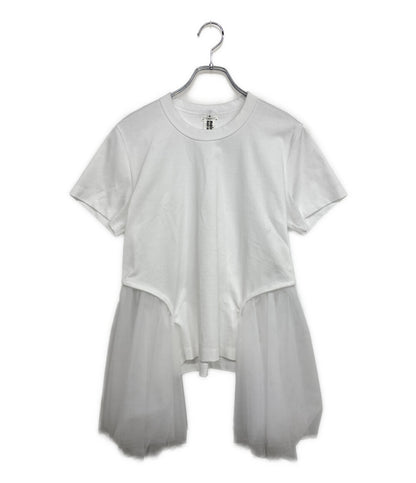 美品 noir kei ninomiya 半袖Ｔシャツ チュールレイヤードカットソー 25AW 3P-T008 レディース SIZE S ノワールケイニノミヤ