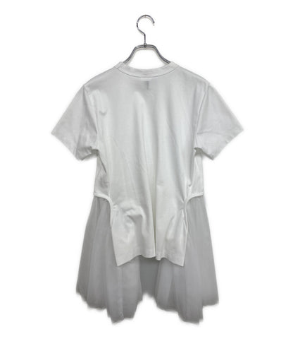 美品 noir kei ninomiya 半袖Ｔシャツ チュールレイヤードカットソー 25AW 3P-T008 レディース SIZE S ノワールケイニノミヤ