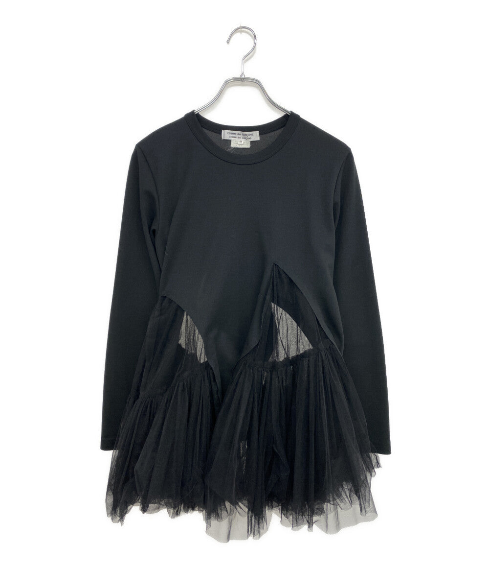 COMME des GARCONS COMME des GARCONS 長袖Ｔシャツ チュール切替LSカットソー 22AW RJ-T004 レディース SIZE M コムデギャルソン コムデギャルソン