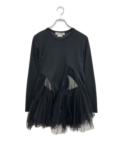 COMME des GARCONS COMME des GARCONS 長袖Ｔシャツ チュール切替LSカットソー 22AW RJ-T004 レディース SIZE M コムデギャルソン コムデギャルソン