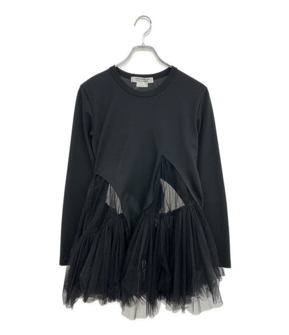 COMME des GARCONS COMME des GARCONS 長袖Ｔシャツ チュール切替LSカットソー 22AW RJ-T004 レディース SIZE M コムデギャルソン コムデギャルソン