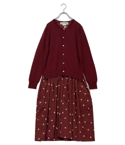 美品 COMME des GARCONS GIRL レイヤードデザインカーディガンワンピ 25AW NP-O007 レディース SIZE S コムデギャルソンガール