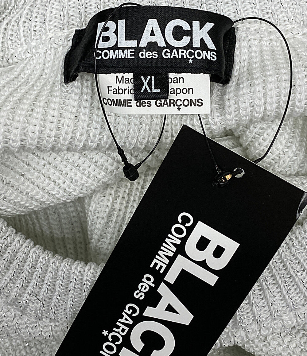 美品 BLACK COMME des GARCONS ラメデザインアクリルニット 24ss メンズ SIZE XL ブラックコムデギャルソン