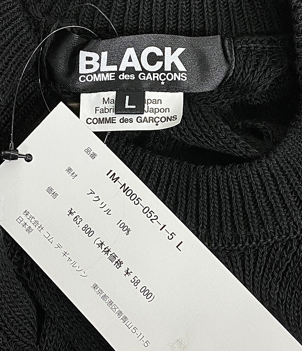美品 BLACK COMME des GARCONS 格子柄メッシュニット 24ss 1M-N005 メンズ SIZE L ブラックコムデギャルソン