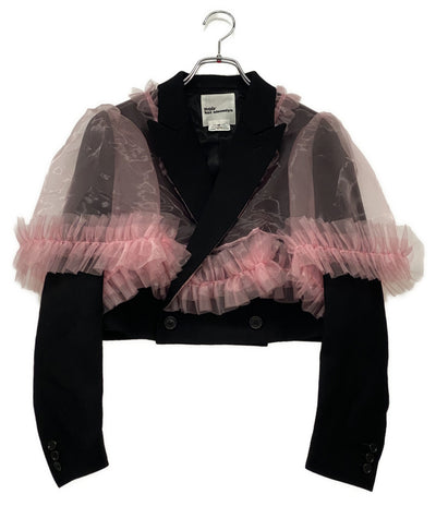 美品 noir kei ninomiya チュールレイヤードショートジャケット 25AW 3P-J003 レディース SIZE XS ノワールケイニノミヤ