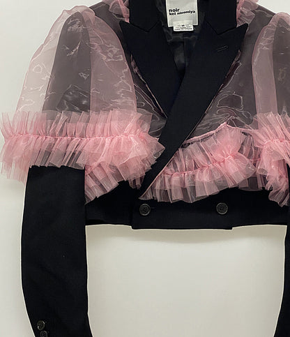 美品 noir kei ninomiya チュールレイヤードショートジャケット 25AW 3P-J003 レディース SIZE XS ノワールケイニノミヤ
