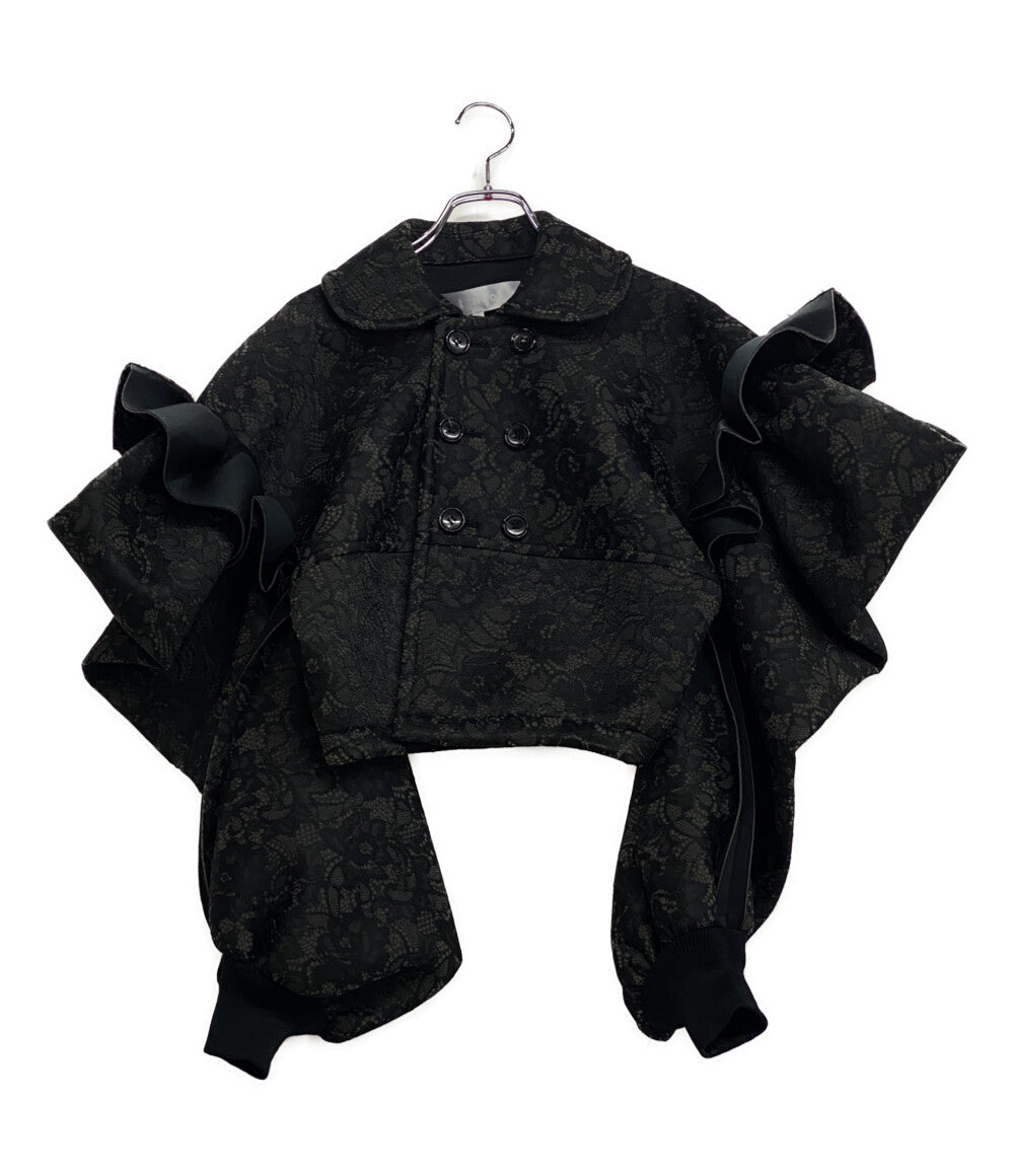 美品 tao タオ 花レースショルダーフリルジャケット 25AW TP-J013 レディース SIZE S