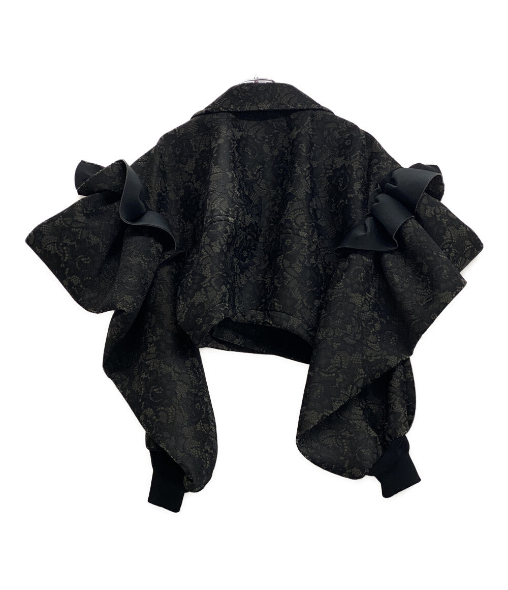 美品 tao タオ 花レースショルダーフリルジャケット 25AW TP-J013 レディース SIZE S