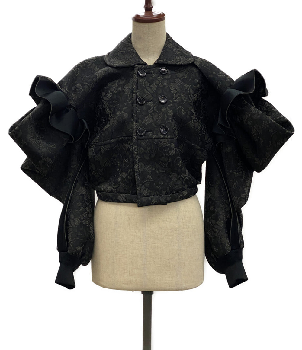 美品 tao タオ 花レースショルダーフリルジャケット 25AW TP-J013 レディース SIZE S