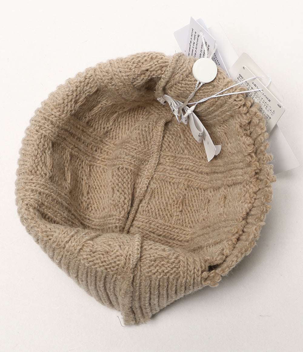 美品 MM6 ロゴプリントローゲージニットキャップ S62TB0001 S18385 レディース SIZE S エムエムシックス