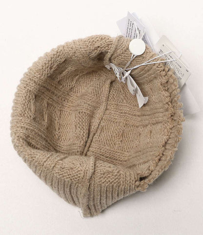 美品 MM6 ロゴプリントローゲージニットキャップ S62TB0001 S18385 レディース SIZE S エムエムシックス