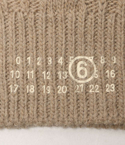 美品 MM6 ロゴプリントローゲージニットキャップ S62TB0001 S18385 レディース SIZE S エムエムシックス