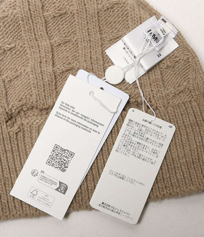 美品 MM6 ロゴプリントローゲージニットキャップ S62TB0001 S18385 レディース SIZE S エムエムシックス