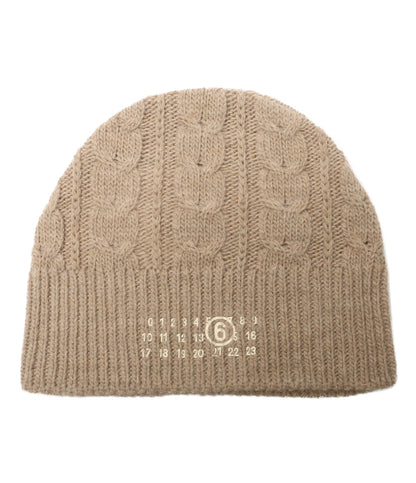 美品 MM6 ロゴプリントローゲージニットキャップ S62TB0001 S18385 レディース SIZE S エムエムシックス