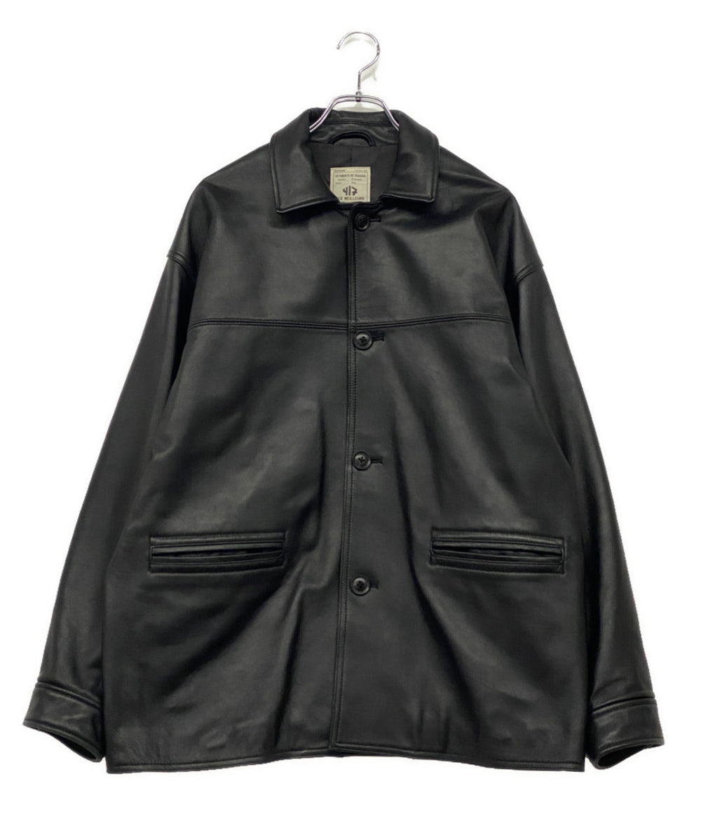 417 EDIFICE フォーワンセブン エディフィス ラムレザー カーコート メンズ SIZE M