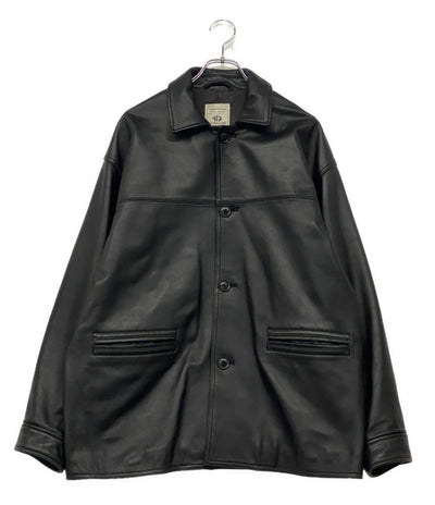 417 EDIFICE フォーワンセブン エディフィス ラムレザー カーコート メンズ SIZE M