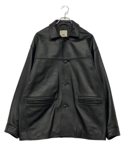 417 EDIFICE フォーワンセブン エディフィス ラムレザー カーコート メンズ SIZE M