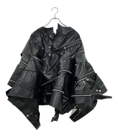 JUNYA WATANABE フェイクレザー再構築ライダースジャケット 22AW JJ-J037 レディース SIZE S ジュンヤワタナベ