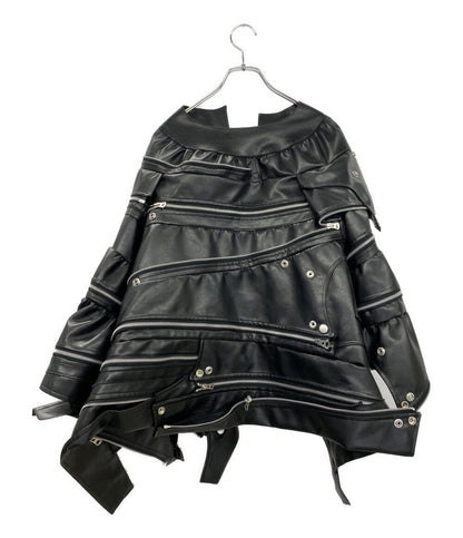 JUNYA WATANABE フェイクレザー再構築ライダースジャケット 22AW JJ-J037 レディース SIZE S ジュンヤワタナベ
