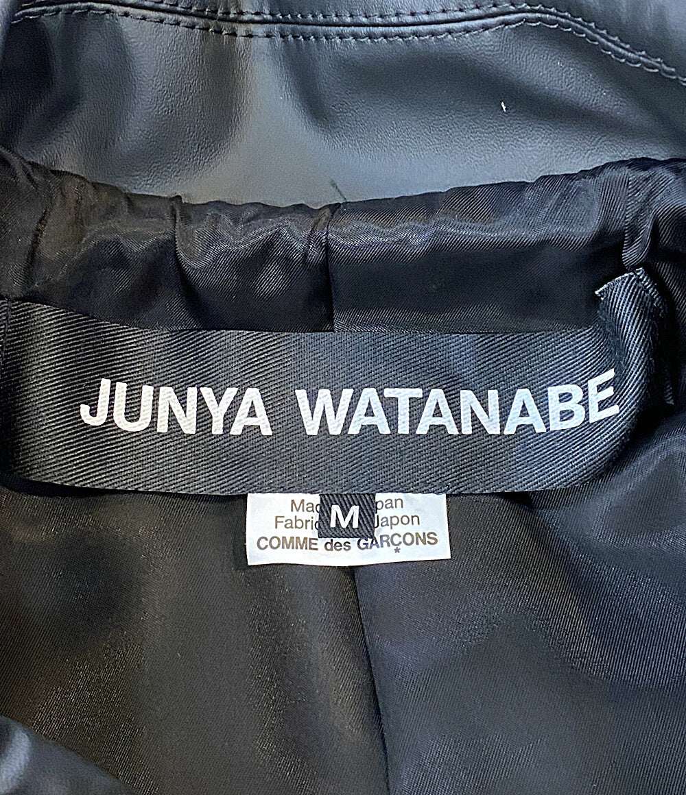 美品 JUNYA WATANABE フェイクレザートレンチコート 25AW JP-C003 レディース SIZE M ジュンヤワタナベマン