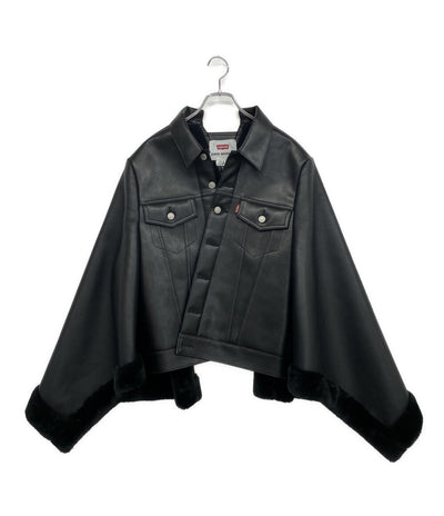 JUNYA WATANABE×LEVI'S リーバイス フェイクレザームートンポンチョ 25AW JP-J201 レディース SIZE S ジュンヤワタナベ