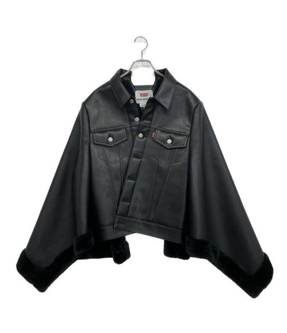 JUNYA WATANABE×LEVI'S リーバイス フェイクレザームートンポンチョ 25AW JP-J201 レディース SIZE S ジュンヤワタナベ