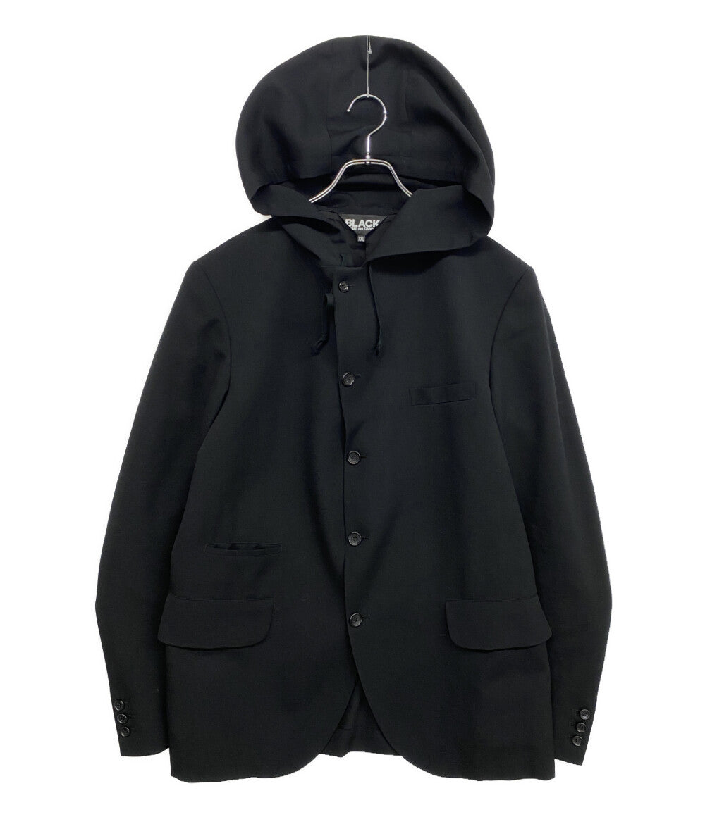 BLACK COMME des GARCONS テーラードジャケット ウールギャバジンフードジャケット 25AW 1P-J007 メンズ SIZE XXL ブラックコムデギャルソン
