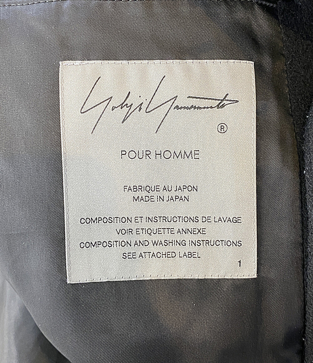 YOHJI YAMAMOTO POUR HOMME コート AIRY MOSSER SNAP BUTTON LONG COAT 25AW HL-C06-102 メンズ SIZE 1 ヨウジヤマモトプールオム