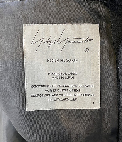 YOHJI YAMAMOTO POUR HOMME コート AIRY MOSSER SNAP BUTTON LONG COAT 25AW HL-C06-102 メンズ SIZE 1 ヨウジヤマモトプールオム