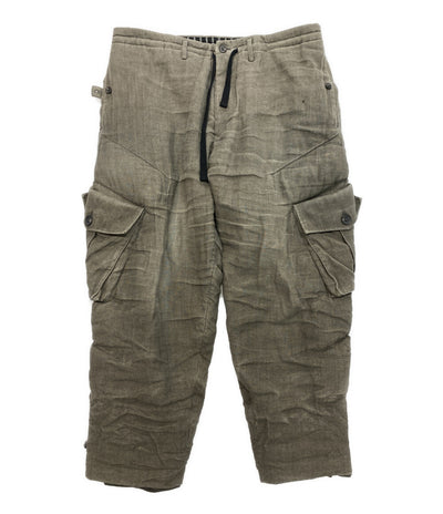 YOHJI YAMAMOTO POUR HOMME パンツ SILK LINEN POCKET DETAIL PADDED PANTS 25AW HL-P27-808 メンズ SIZE 3 ヨウジヤマモトプールオム