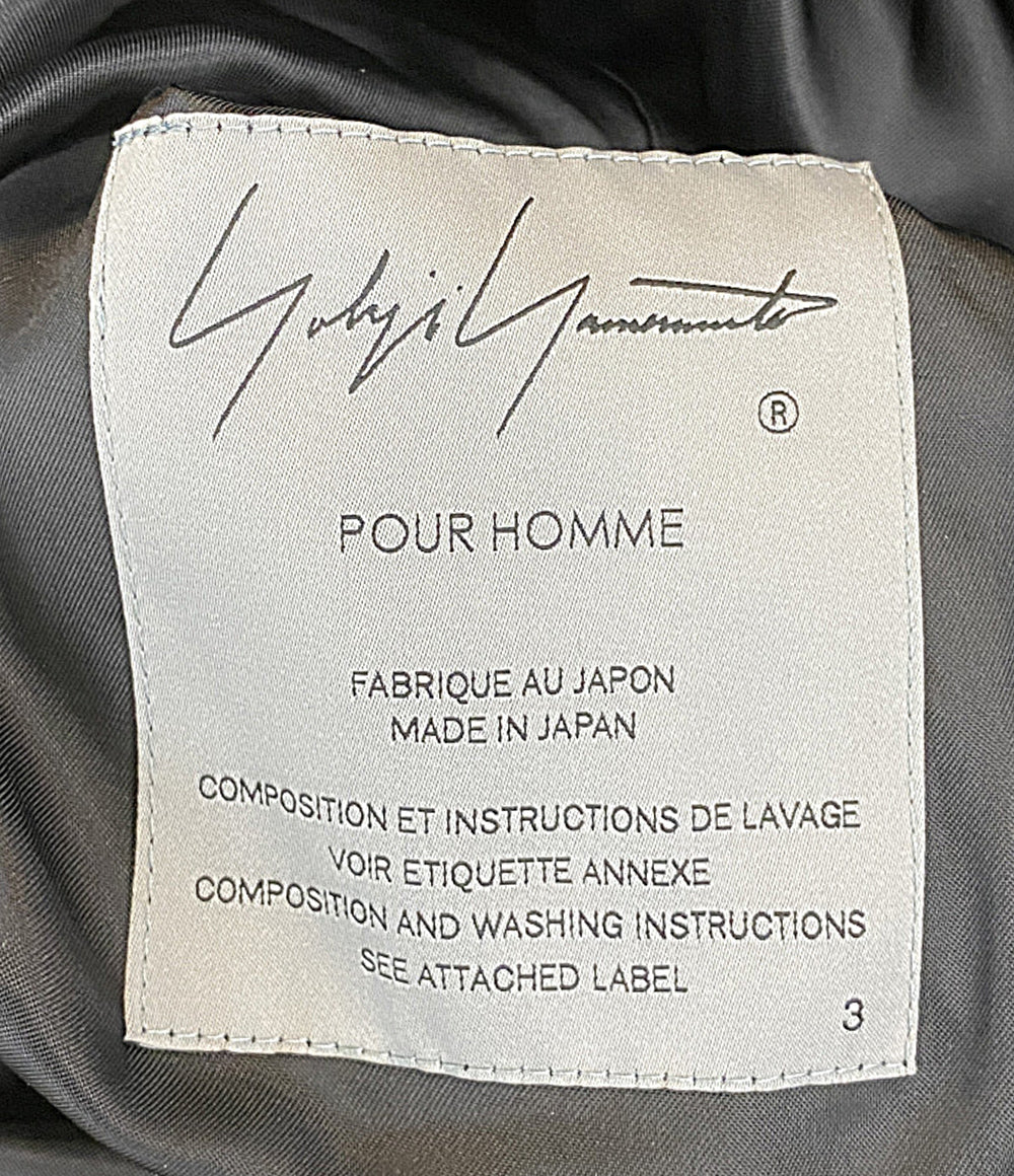 YOHJI YAMAMOTO POUR HOMME コート AIRY MOSSER SHAWL COLLAR COAT 25AW HM-C06-102 メンズ SIZE 3 ヨウジヤマモトプールオム