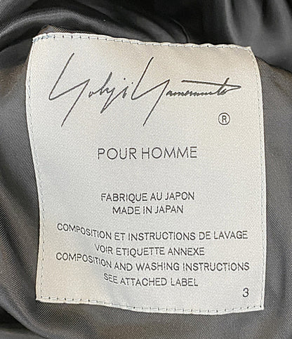 YOHJI YAMAMOTO POUR HOMME コート AIRY MOSSER SHAWL COLLAR COAT 25AW HM-C06-102 メンズ SIZE 3 ヨウジヤマモトプールオム