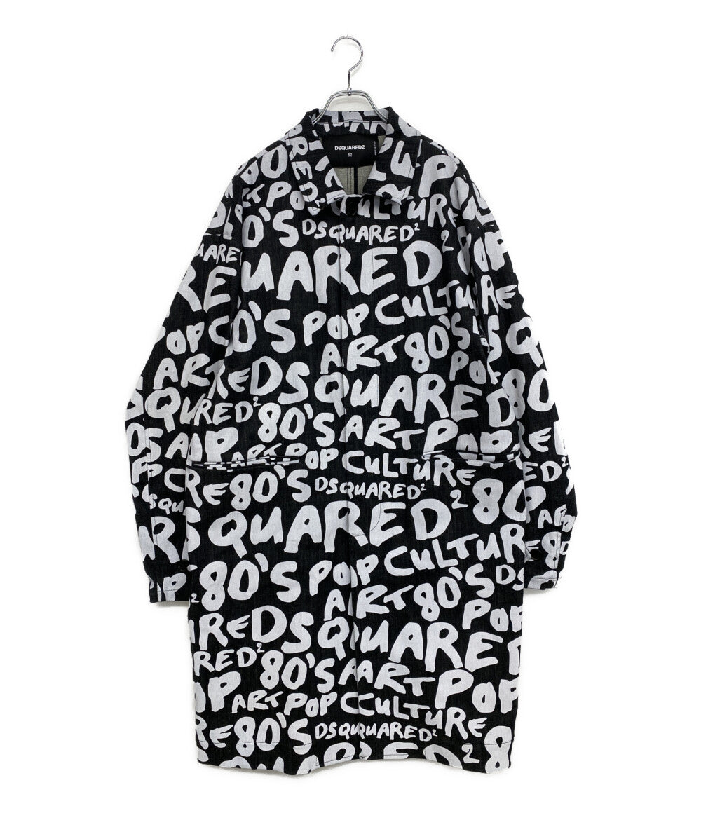 美品 DSQUARED2 デニムコート 80's ポップロゴ 24SS S74AH0110 メンズ SIZE 52 ディースクエアード