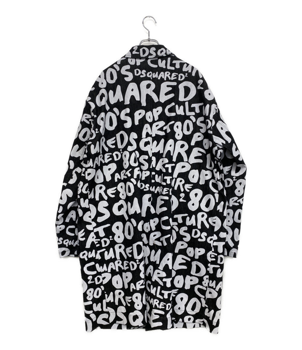 美品 DSQUARED2 デニムコート 80's ポップロゴ 24SS S74AH0110 メンズ SIZE 52 ディースクエアード