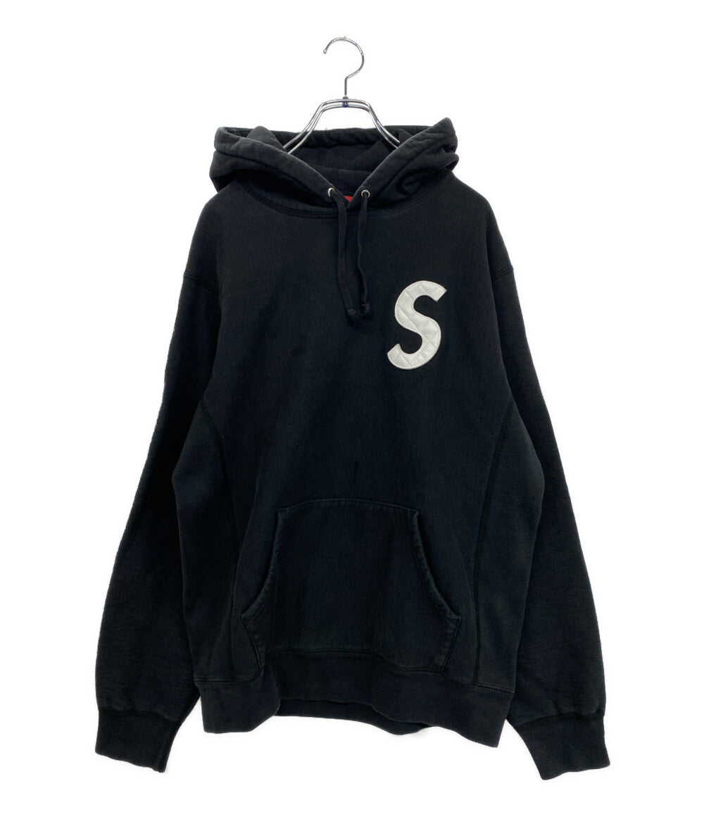 Supreme シュプリーム　刺繍 キルトレザー　Sロゴ　パーカー　S Supreme パーカー キルトレザーS logo Parka メンズ SIZE L