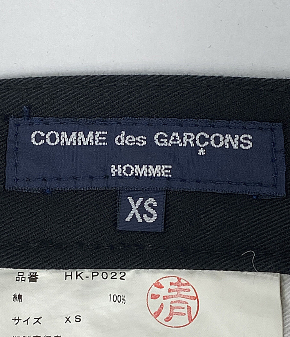 COMME des GARCONS HOMME PLUS パンツ ロゴタブ 製品染めコットン 1タック ワイドパンツ 23SS HK-P022 メンズ SIZE XS コムデギャルソンオムプリュス