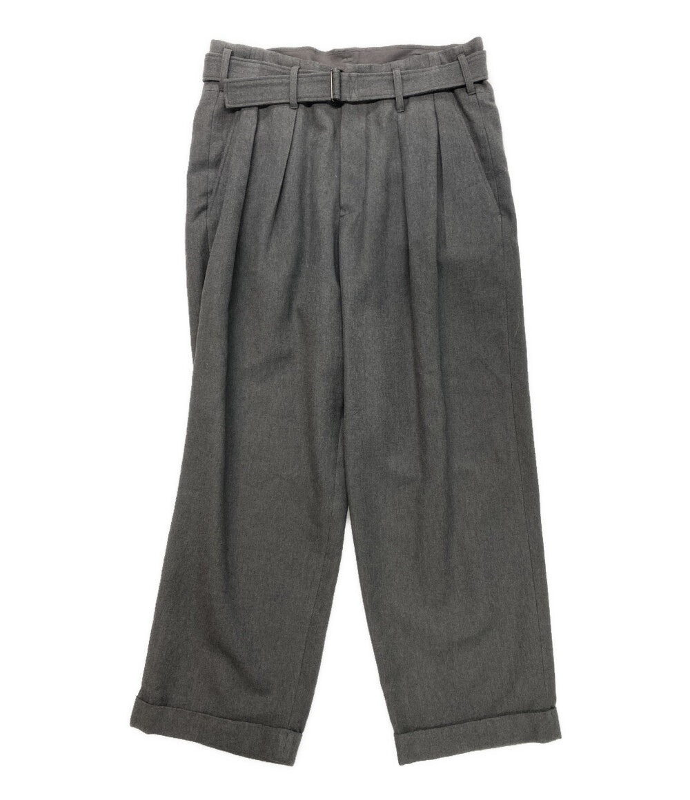 美品 YOHJI YAMAMOTO FEMME パンツ W C TWILL WASHER 2TUCKS PANTS 24AW FO-P03-120 レディース SIZE 1 ヨウジヤマモトファム