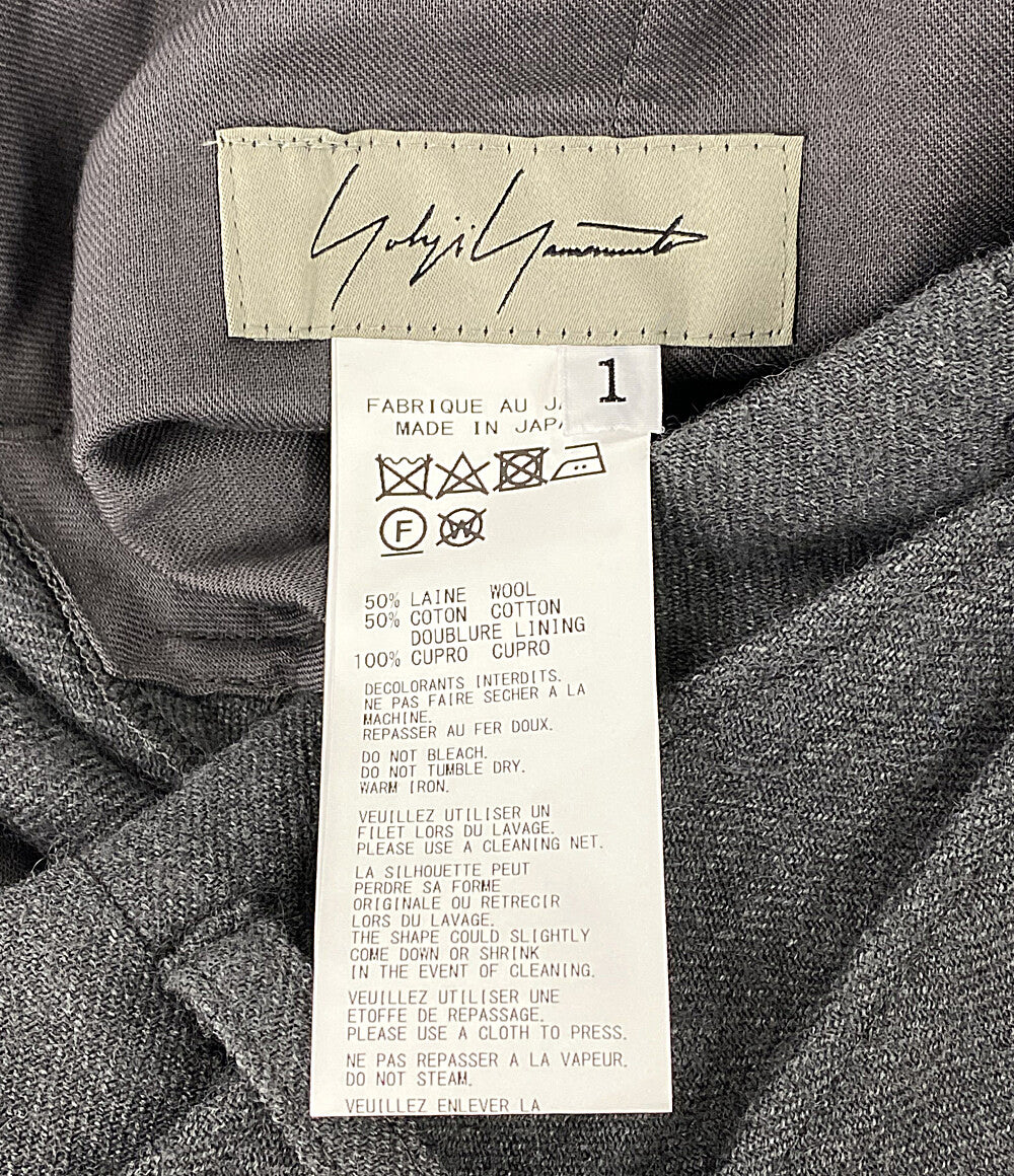 美品 YOHJI YAMAMOTO FEMME パンツ W C TWILL WASHER 2TUCKS PANTS 24AW FO-P03-120 レディース SIZE 1 ヨウジヤマモトファム