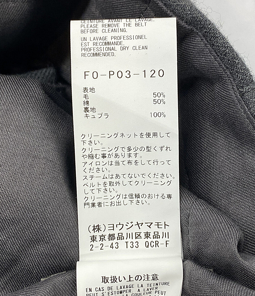 美品 YOHJI YAMAMOTO FEMME パンツ W C TWILL WASHER 2TUCKS PANTS 24AW FO-P03-120 レディース SIZE 1 ヨウジヤマモトファム