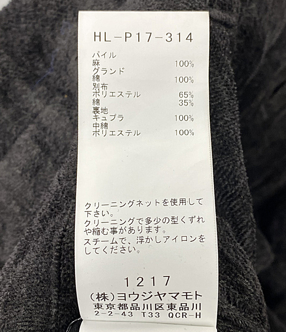 YOHJI YAMAMOTO POUR HOMME パンツ INEN VELVET TAB DETAIL PADDED PANTS 25AW HL-P17-314 メンズ SIZE 2 ヨウジヤマモトプールオム