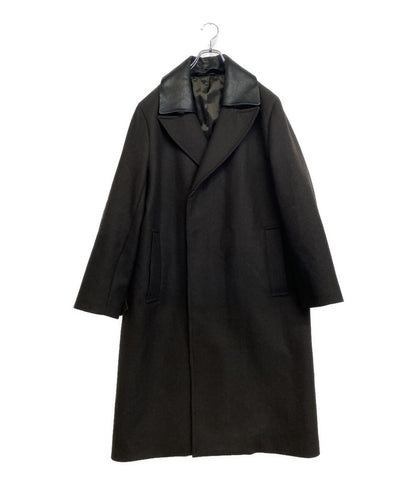 COS 襟レザー ウールコート メンズ SIZE 50 コス