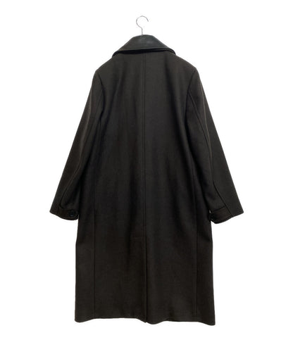 COS 襟レザー ウールコート メンズ SIZE 50 コス