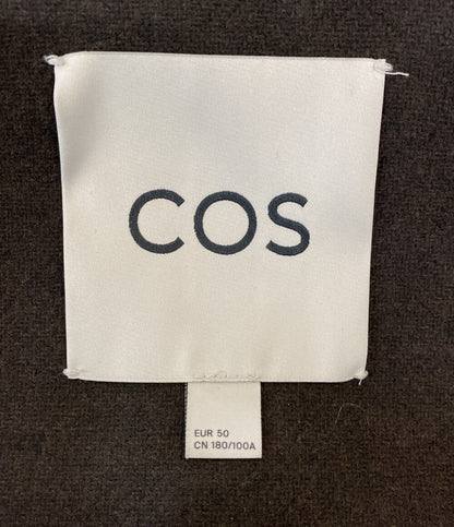 COS 襟レザー ウールコート メンズ SIZE 50 コス