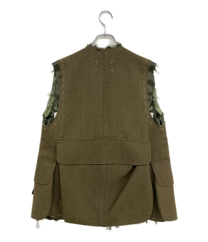 美品 Maison Margiela 1 10 ベスト フリンジ加工 ウールポケットベスト 25SS S50FB0109 メンズ SIZE 46 メゾンマルジェラ