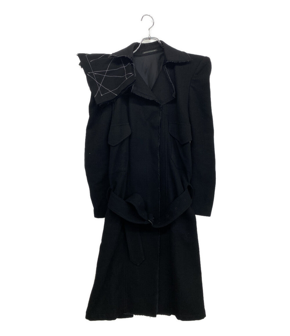 YOHJI YAMAMOTO FEMME コート FLANNEL P SHOULDER BELTED COAT 25AW FL-C03-117 レディース SIZE 1 ヨウジヤマモトファム