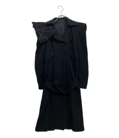 YOHJI YAMAMOTO FEMME コート FLANNEL P SHOULDER BELTED COAT 25AW FL-C03-117 レディース SIZE 1 ヨウジヤマモトファム